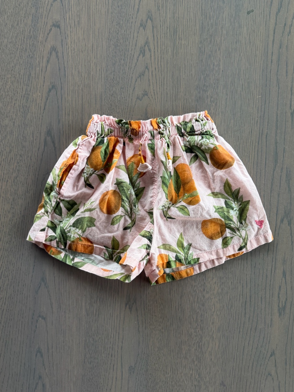 Pink Chicken Pink Citrus-Print Elastic-Waist Girl’s Shorts